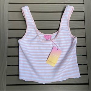 Stoney Clover Lane x Target Pink Striped Cropped Tank